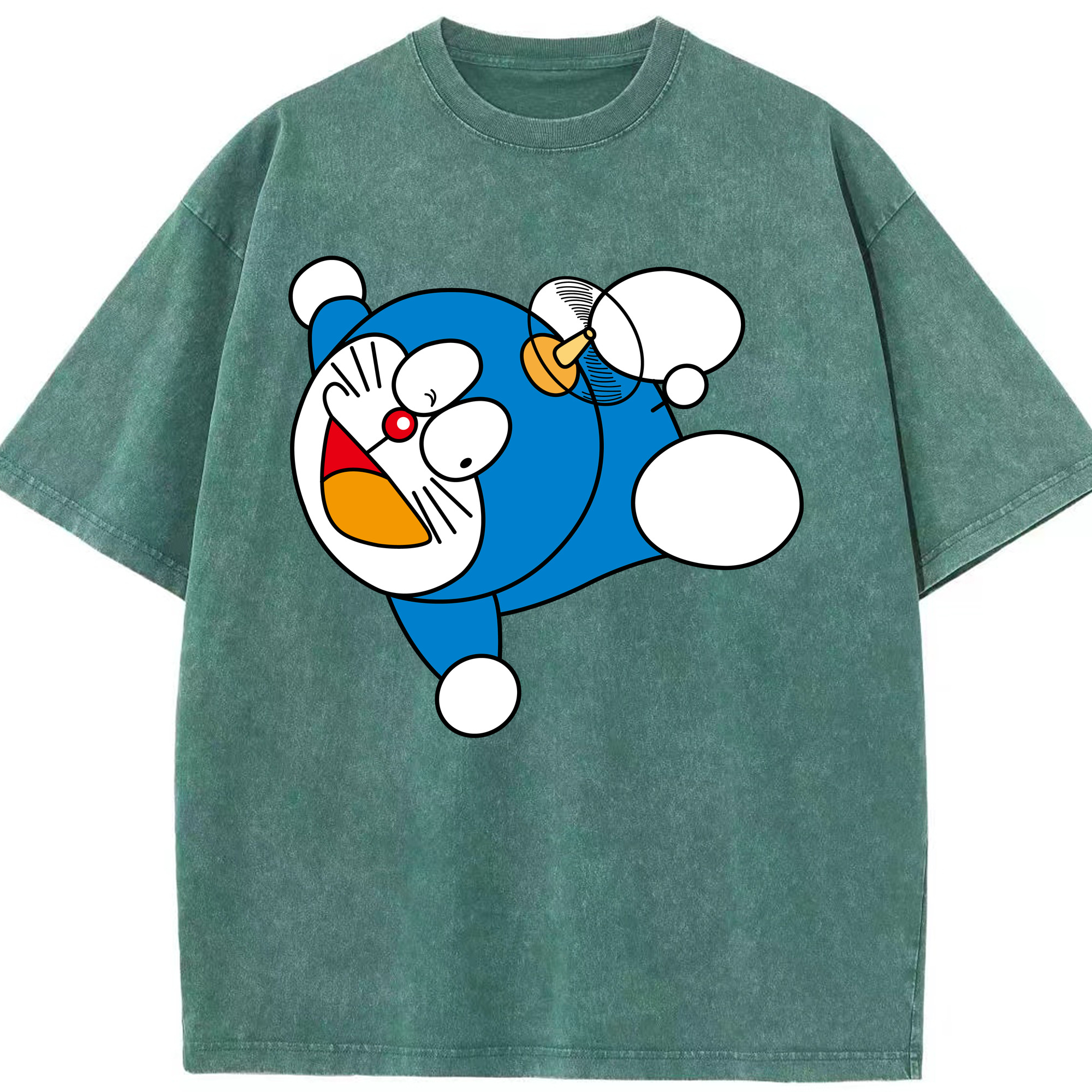 （画像用） ドラえもん Doraemon 綿100% ヴィンテージ風 半袖Tシャツ（フロントプリント）